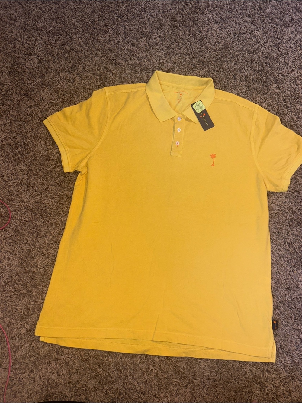 NWT Margaritaville Mens XL Yellow Polo Shirt Tropical Vacation Casual